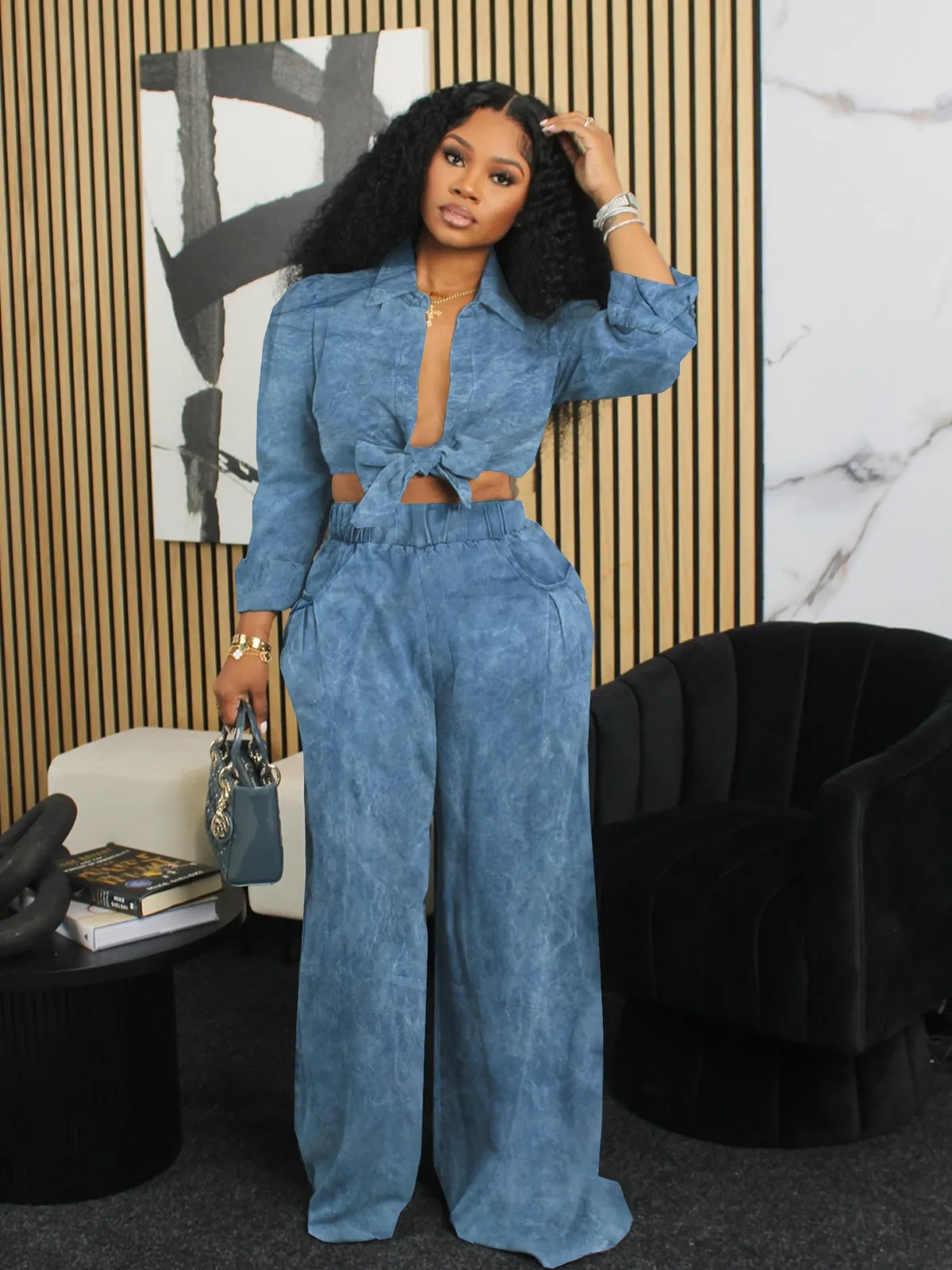 Autumn Lapel Two-Piece Set