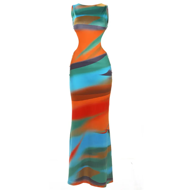 Sunset Mirage Cutout Maxi Dress