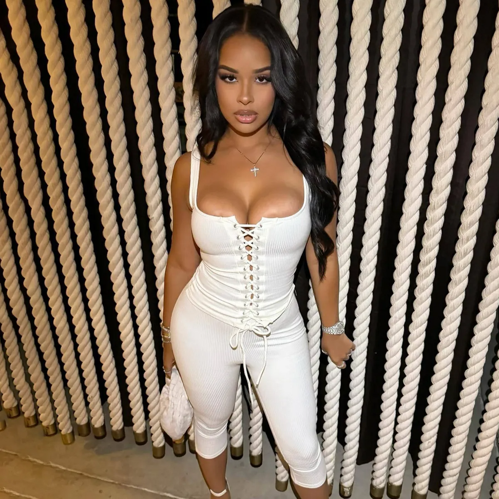 Ivory Luxe Lace-Up Set