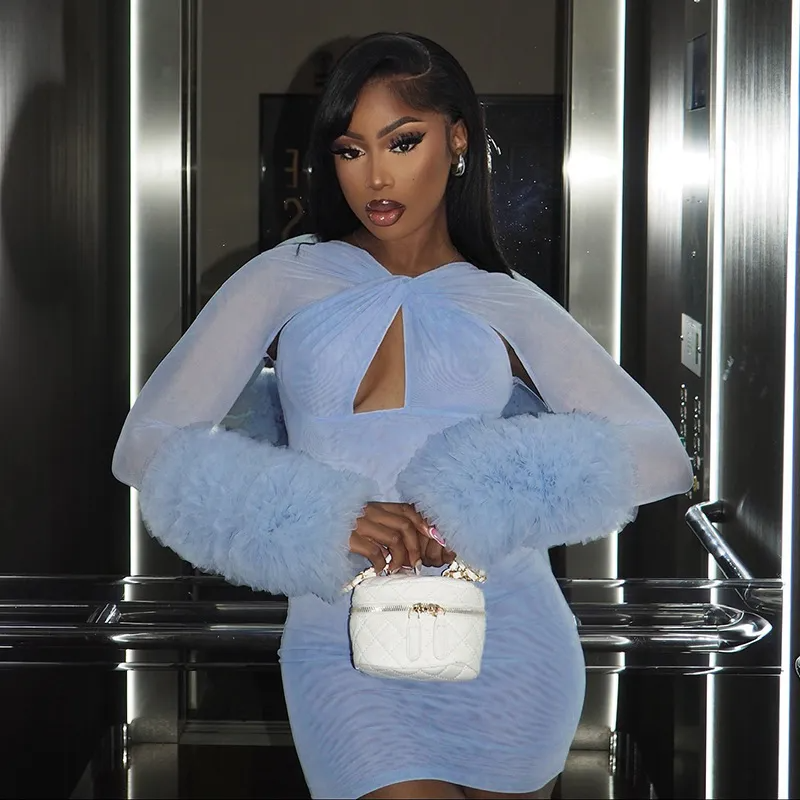 Frosted Elegance Mini Dress