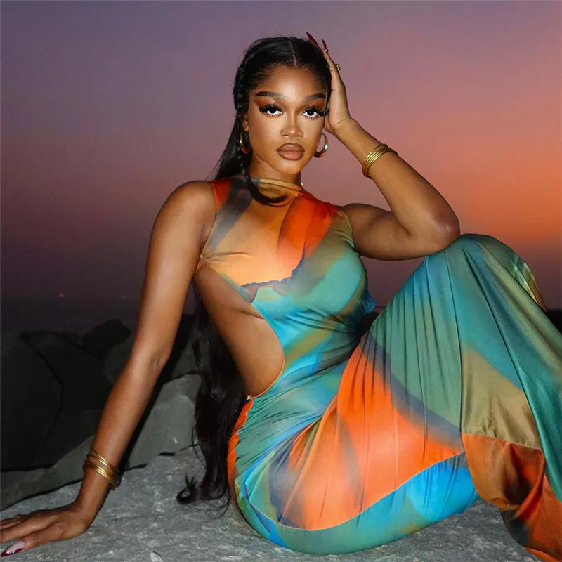 Sunset Mirage Cutout Maxi Dress