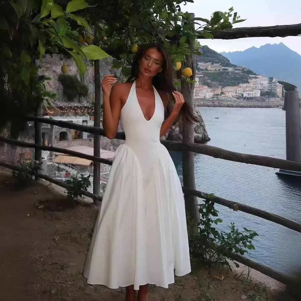 Amalfi Escape Halter Midi Dress